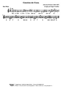 Cancion de Cuna for Recorder, Guitar - classical guitar sheet music