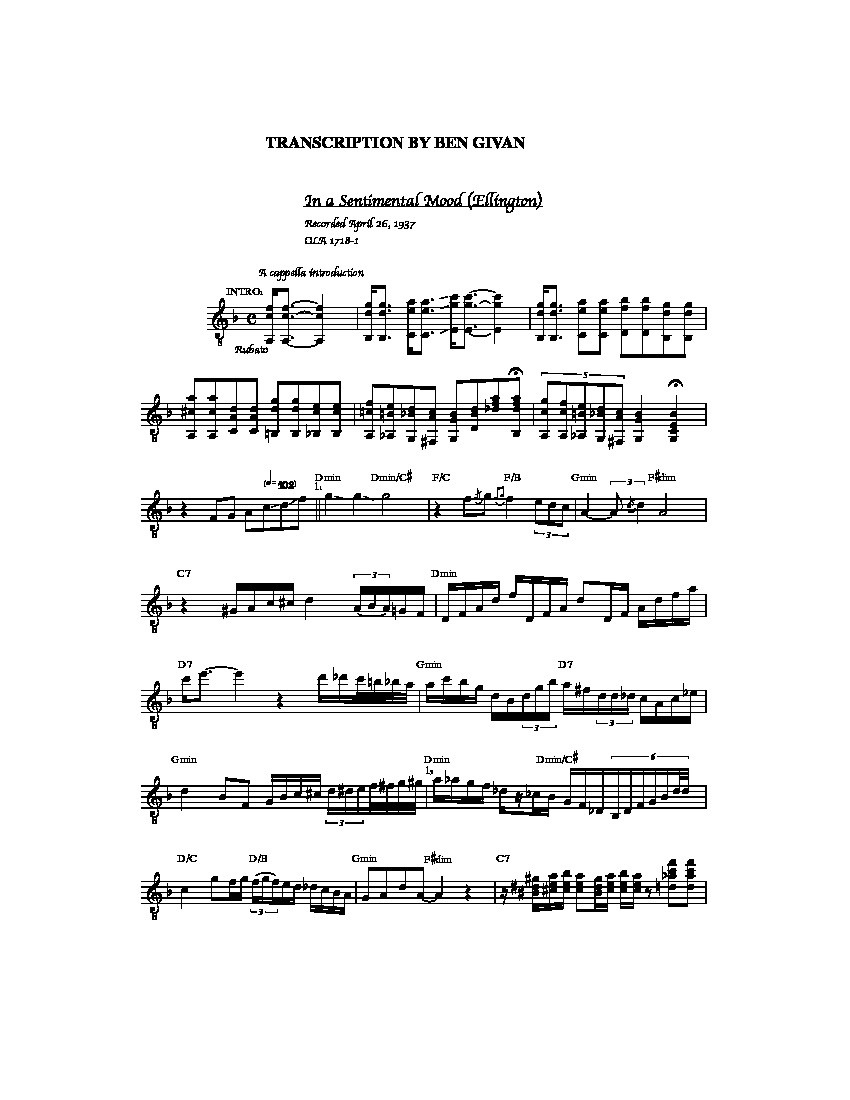 In a sentimental mood guitar discount