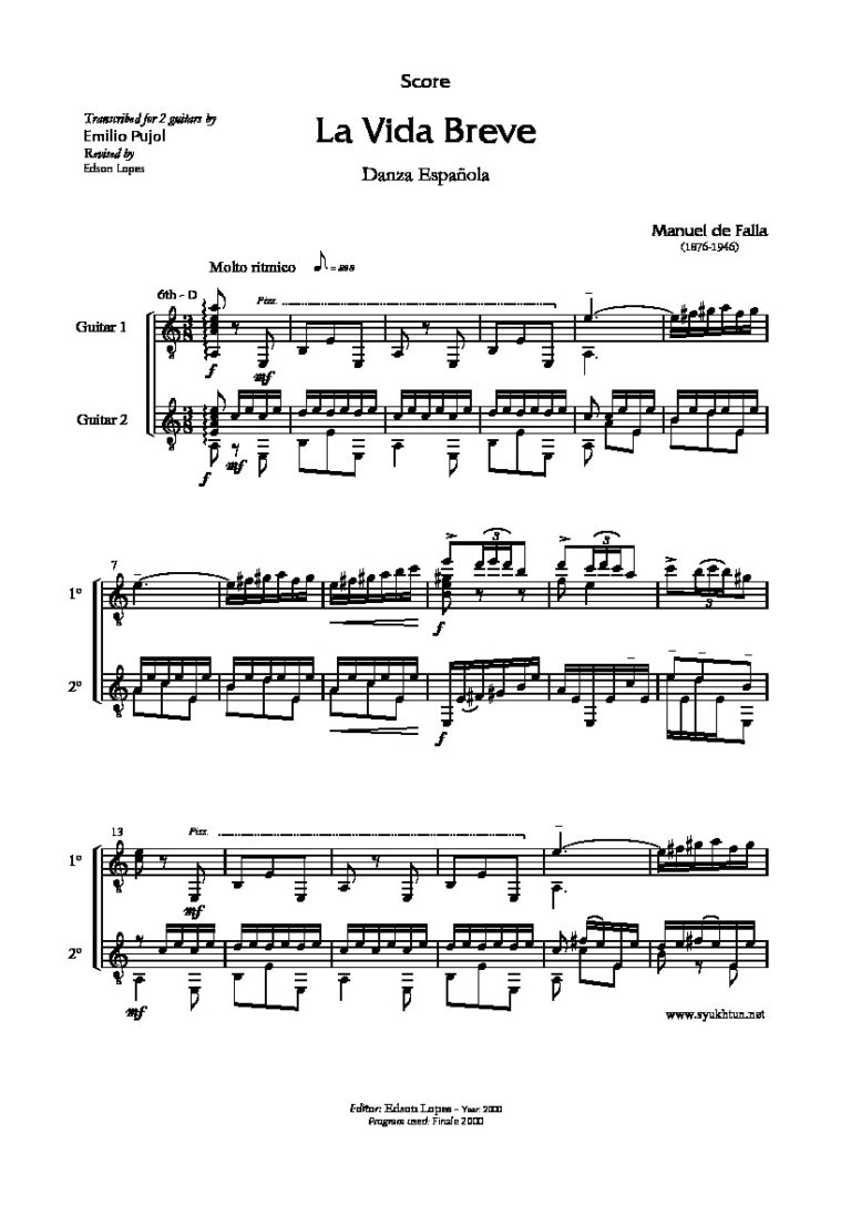 la vie breve guitar pdf la vie breve guitar pdf