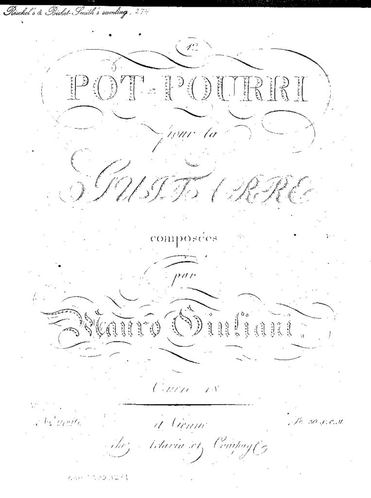 Giuliani. Mauro Op. 18 Premier Potpourri Classical Guitar Library