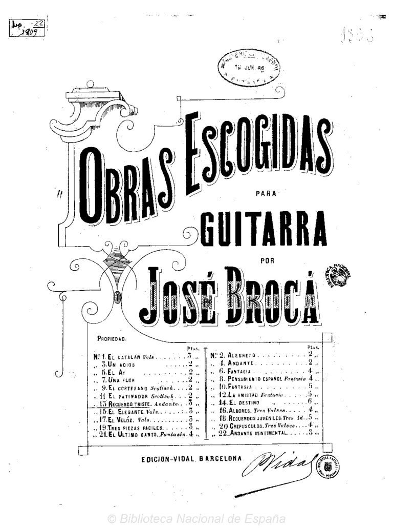 Broca. Jose - Recuerdo triste - Classical Guitar Library Classical ...