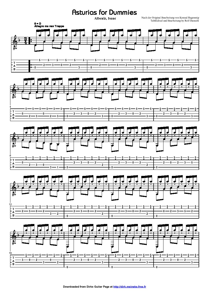 asturias guitar sheet music imslp