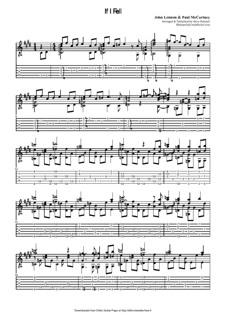 if i fell tablatures if i fell tablatures