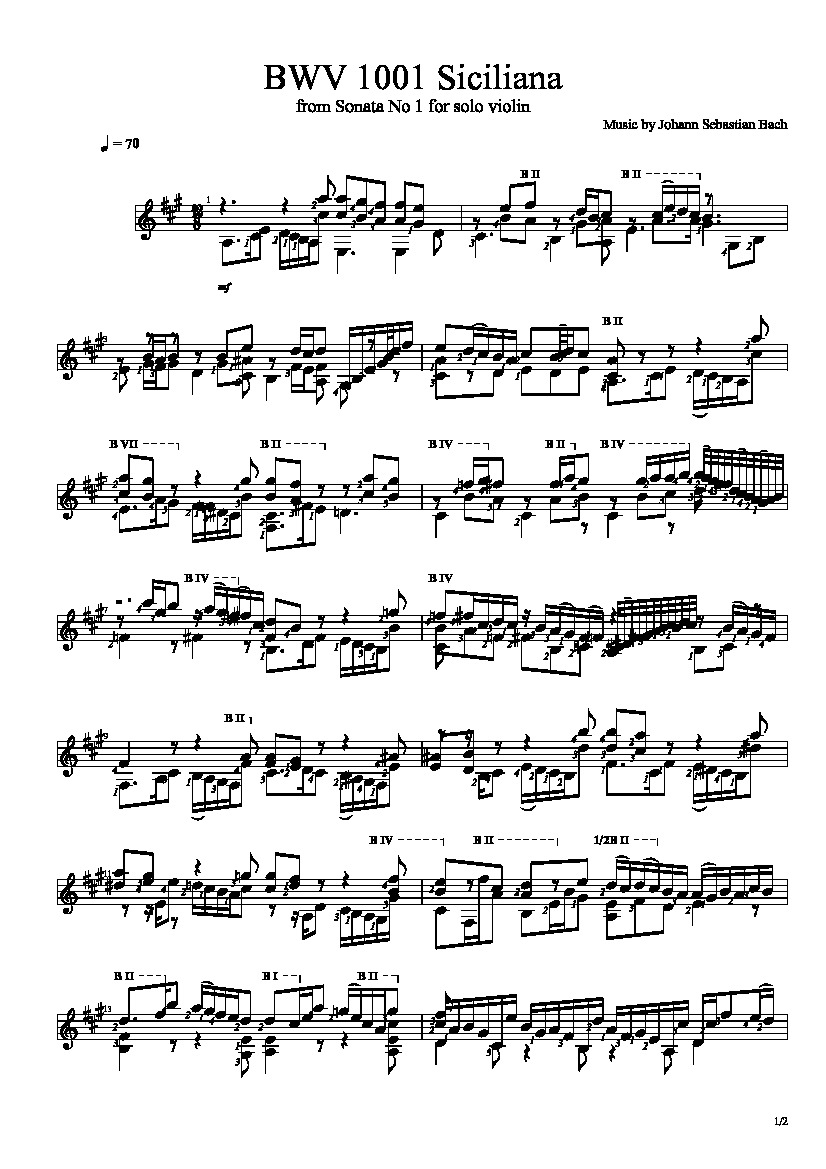 Siciliana for String trio by J.S. Bach - Sheet Music PDF file to download