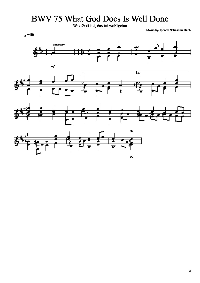 BWV 75 What God Does Is Well Done by Johann Sebastian Bach (PDF