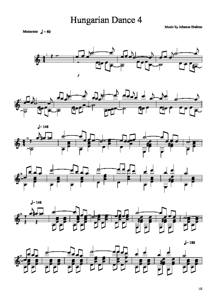 Brahms Johannes Hungarian Dance 4 By Johannes Brahms Classical