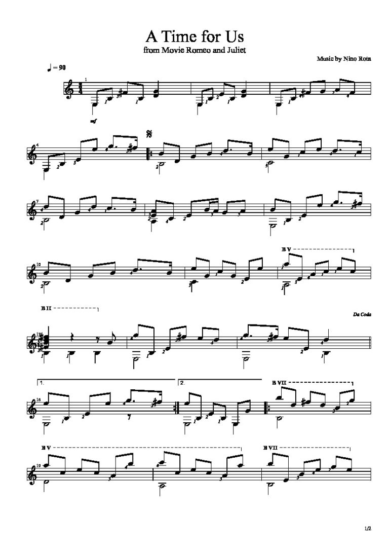Nin Rota Schedule Rota. Nino Classical Guitar Sheet Music Scores - CGLIB.ORG