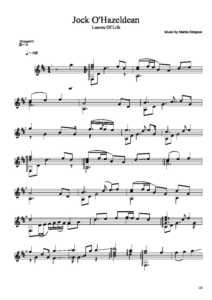 Simpson. Martin - Jock Ohazeldean by Martin Simpson - Classical Guitar ...