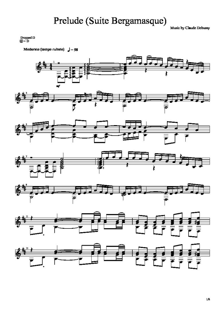 Debussy Claude Prelude Suite Bergamasque By Claude DeBussy CGLIB