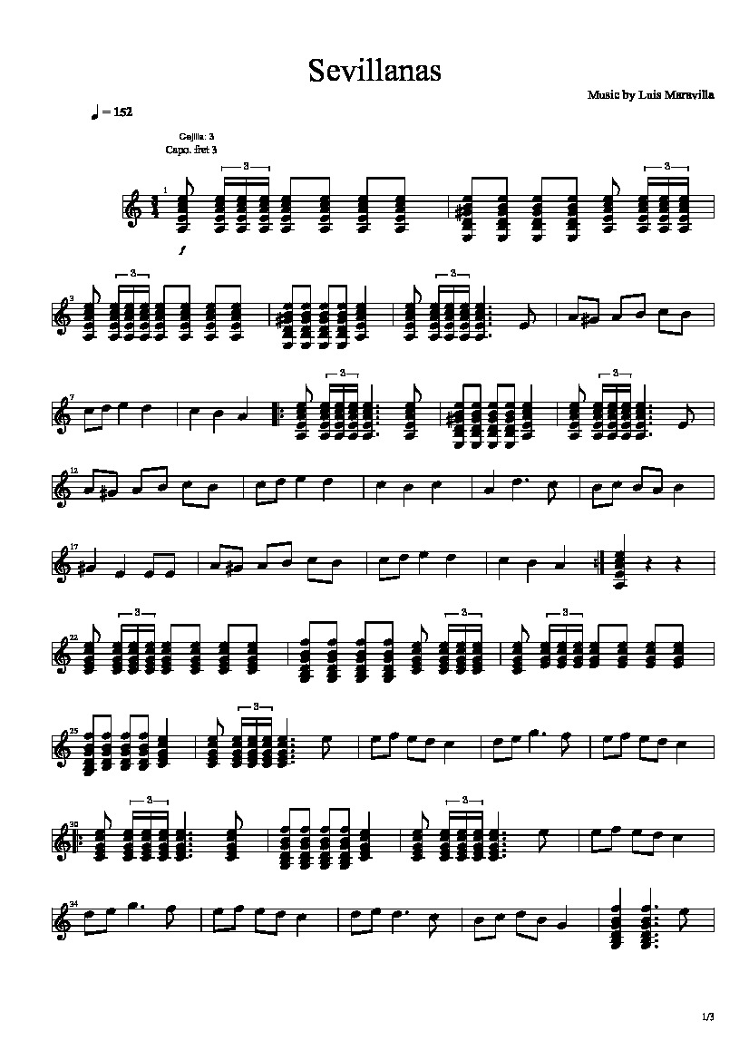 Maravilla. - Sevillanas Luis Maravilla CGLIB.ORG Classical Sheet Music.