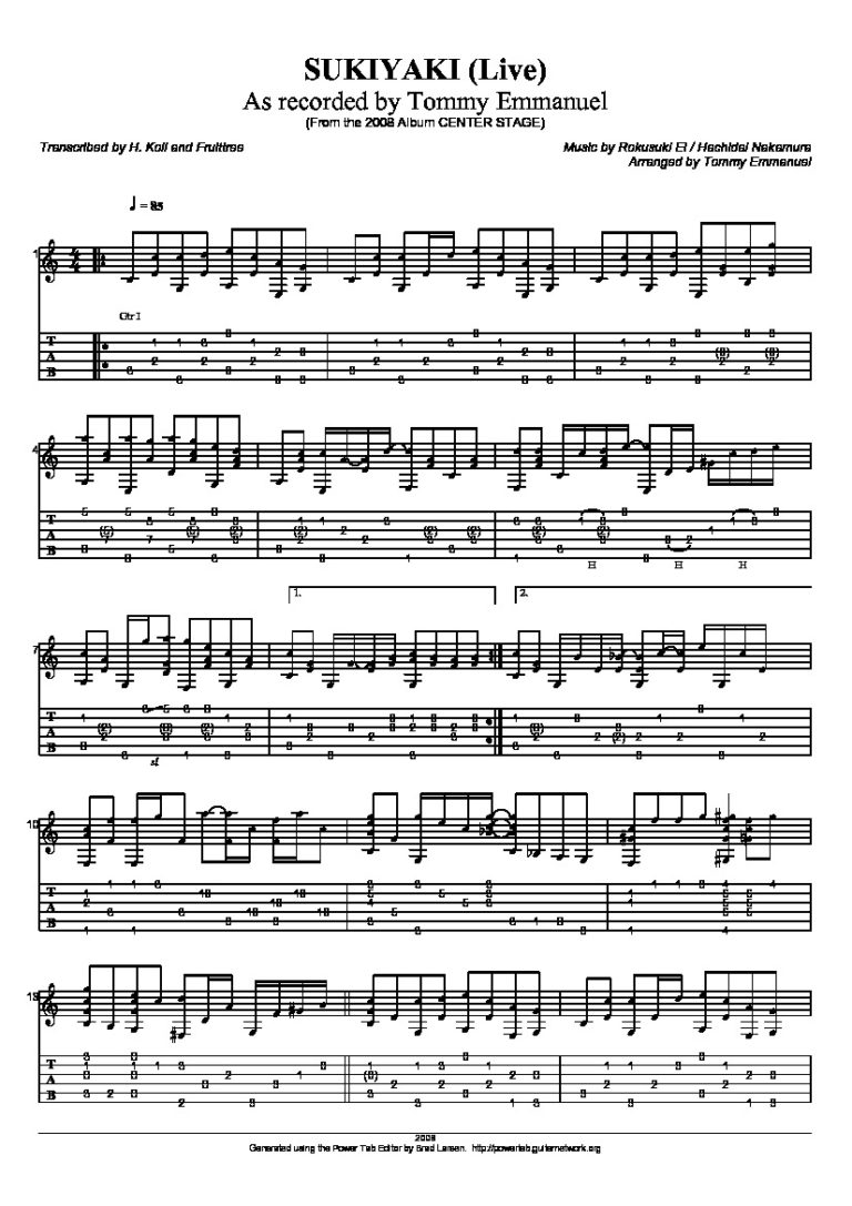 Emmanuel. Tommy Sukiyaki (live) Classical Guitar Library Classical Guitar Sheet Music.