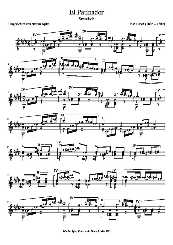 Broca. Jose - El Patinador a - Classical Guitar Library Classical ...