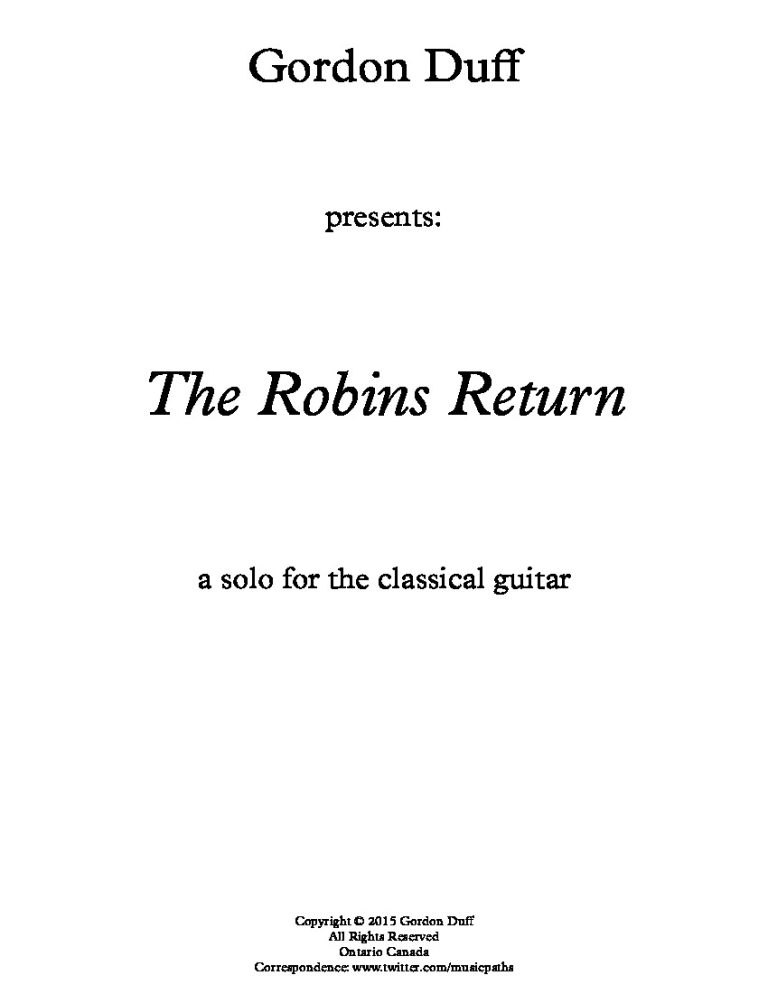 Duff. Gordon - The Robins Return - Classical Guitar Library Classical ...